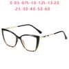 1.56 Aspheric Anti Blue Light Cat Eye Prescription Glasses With Degree Spring Leg Dioptric Glasses Women  0 -0.5 -0.75 To -6.0