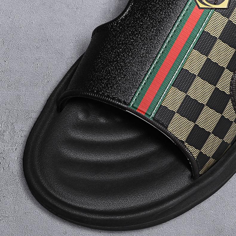 Men's One Word Sandals Retro Trendy Outerwear Cool Trailer Outdoor Leisure Sports Beach Shoes