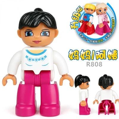 Compatible Large Building Blocks Figures Family Professional Roles Flexible Joints DIY Brick Toys