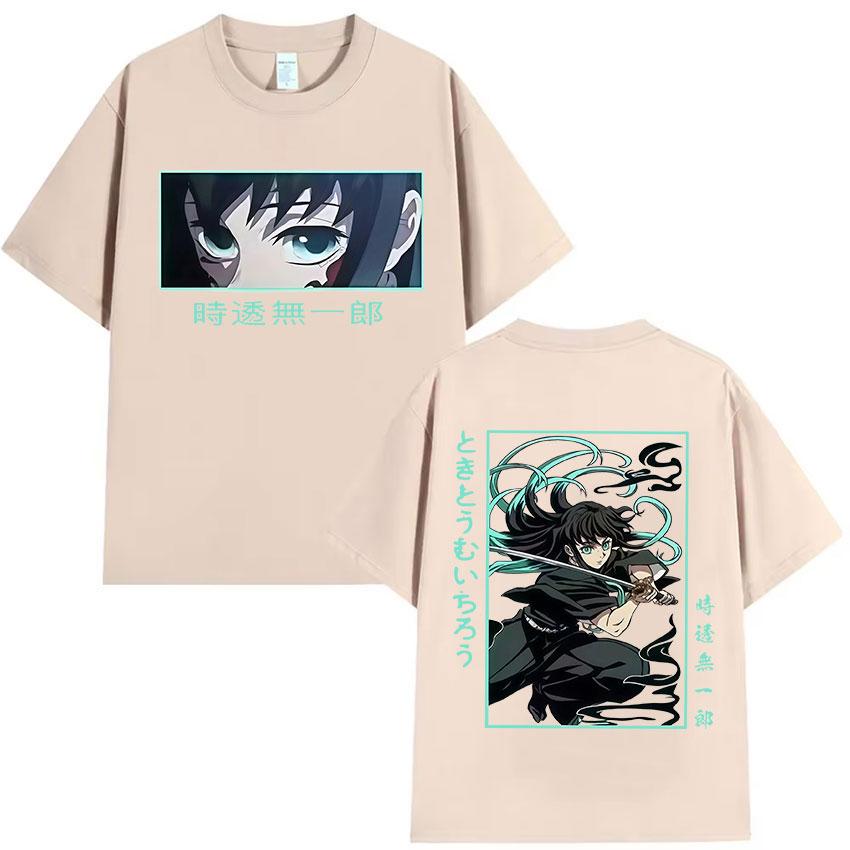 Japanese Anime Muichiro Tokito Graphic T Shirt Mens Women Fashion Oversized T-Shirts Cozy Manga Style Short Sleeve T Shirts Tops