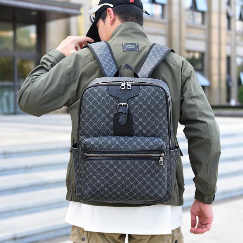 Mode Luxus Herren Rucksäcke Hohe Qualität Große Kapazität Computertasche Wasserdicht PU Schulter Handtasche Vintage Stil Schultasche