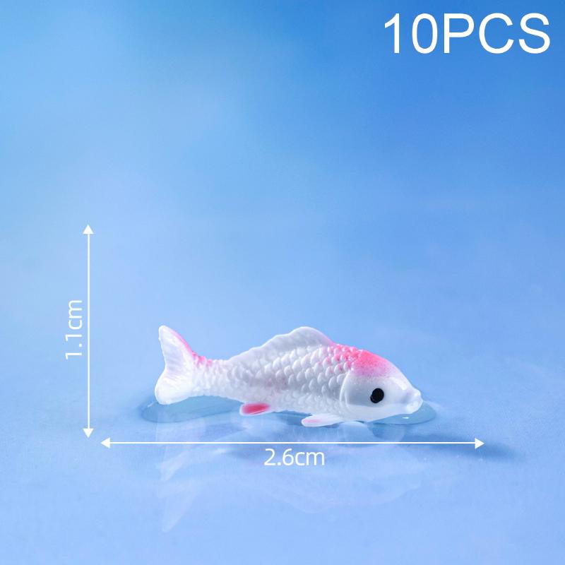 10Pcs DIY Decorative Goldfish Figurines Home Decor Dollhouse Miniature Model Fish Carp Simulation Animals Kids Toys