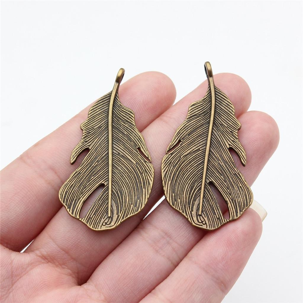 Feathers Leaf Nature Charm Antique Bronze Zinc Alloy Jewelry Making Supplies Bracelet Making Style Pendants
