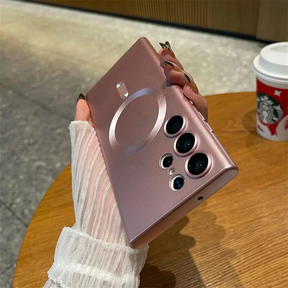 Luxury For Magsafe Magnetic Case For Samsung Galaxy S25 FE S24 S23 S22 Ultra S21 Plus S25 Edge Wireless Charge Shockproof Cover
