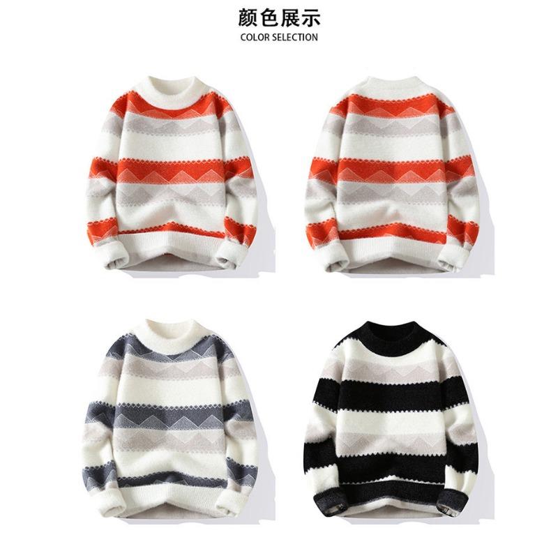 Men S Half High Neck Thick Pullover Sweater For Autumn Winter