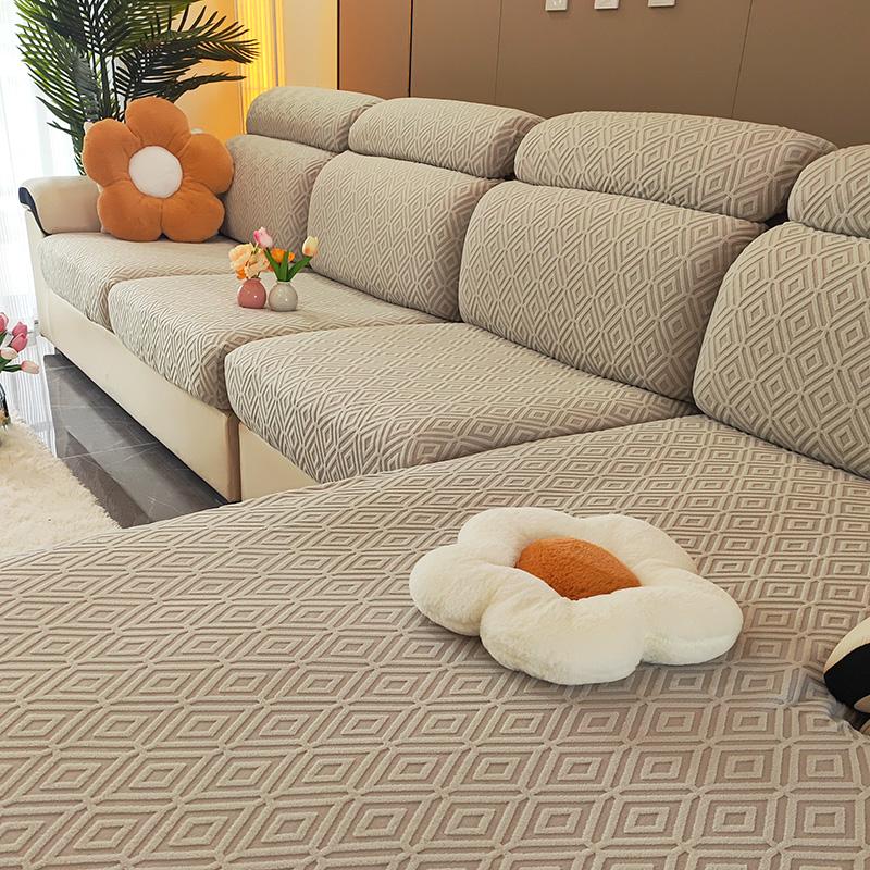 Jacquard Sofa Seat Cushion Covers For Living Room Anti-Slip Anti-Dust Wear-Resistant Elastic Couch Cover Furniture Protector 1Pc