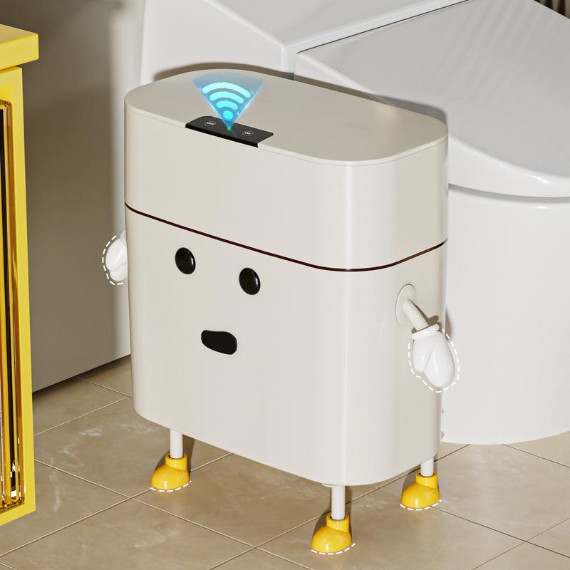 Intelligent Sensor Trash Can Household New High-value Living Room Bedroom Kitchen Toilet Large Cartoon Creative Cute