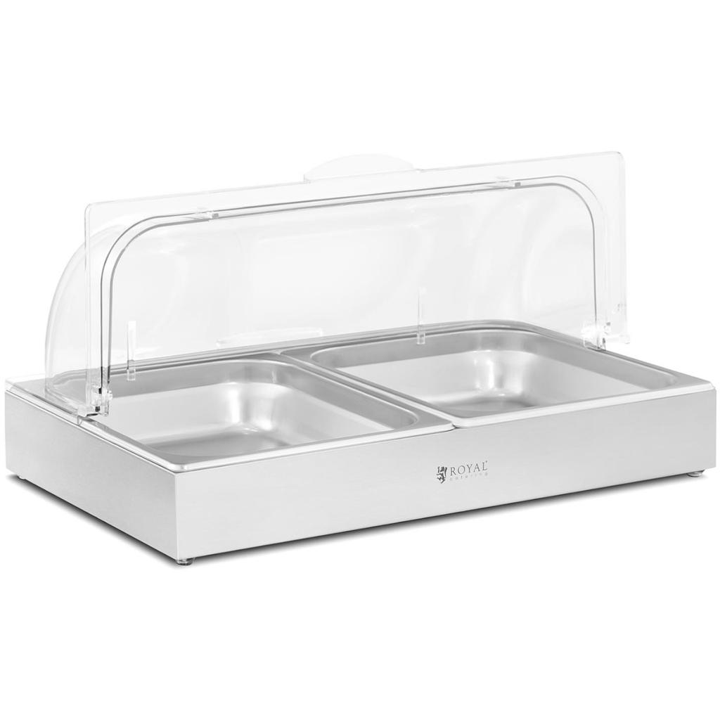 Breakfast Buffet Display Case With Rolltop Cover 2X Gn 1/2 2X 4 L