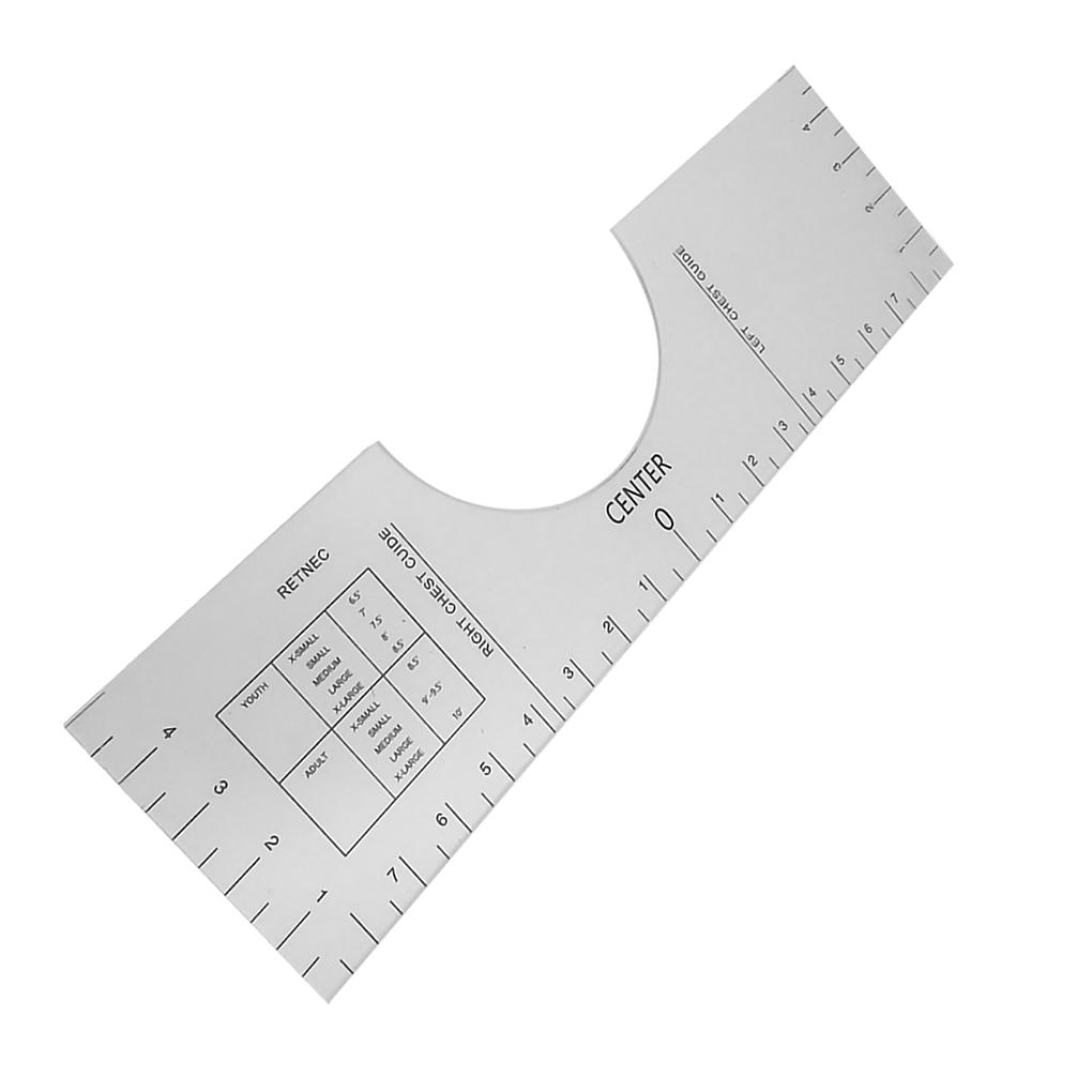 

T-Shirt Ruler Designing Shirt Guide Ruler Round Collar Centering Alignment Tool