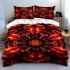 Fiery Mandala-style Design. Bedding Sets Duvet Cover Sets Duvet Covers Pillowcases(1 * Duvet Cover 2 * Pillowcases Without Duvet Insert)