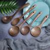 Wooden Kitchen Cooking Utensil Set,Wooden Soup Ladle,Walnut Wooden Spoons Spatula for Cooking 7pcs