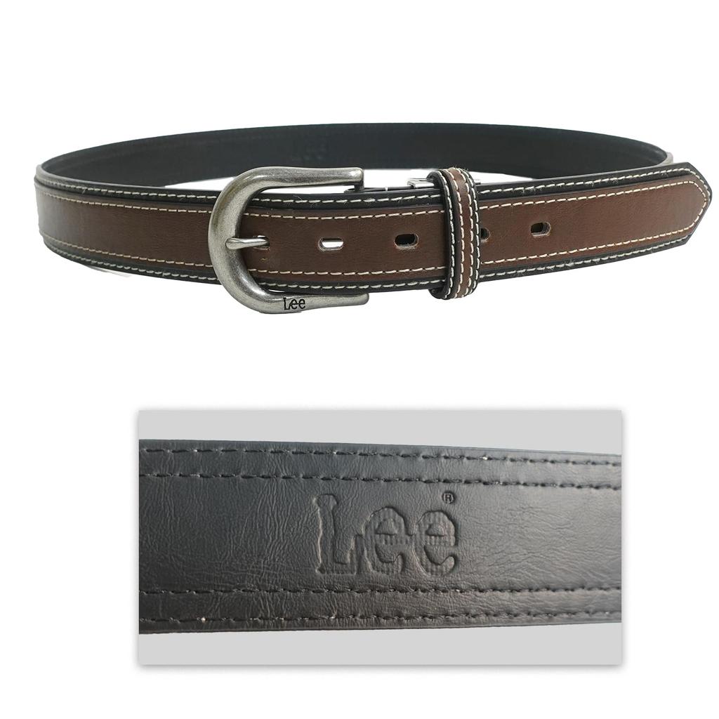 [Fine Plus] Belt Lee 35mm 118cm Synthetic Leather Layered White Stitch Casual 0120601