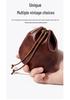 Genuine Leather Drawstring Coin Purse - Cowhide Storage Bag & New Year's Lucky Wallet.