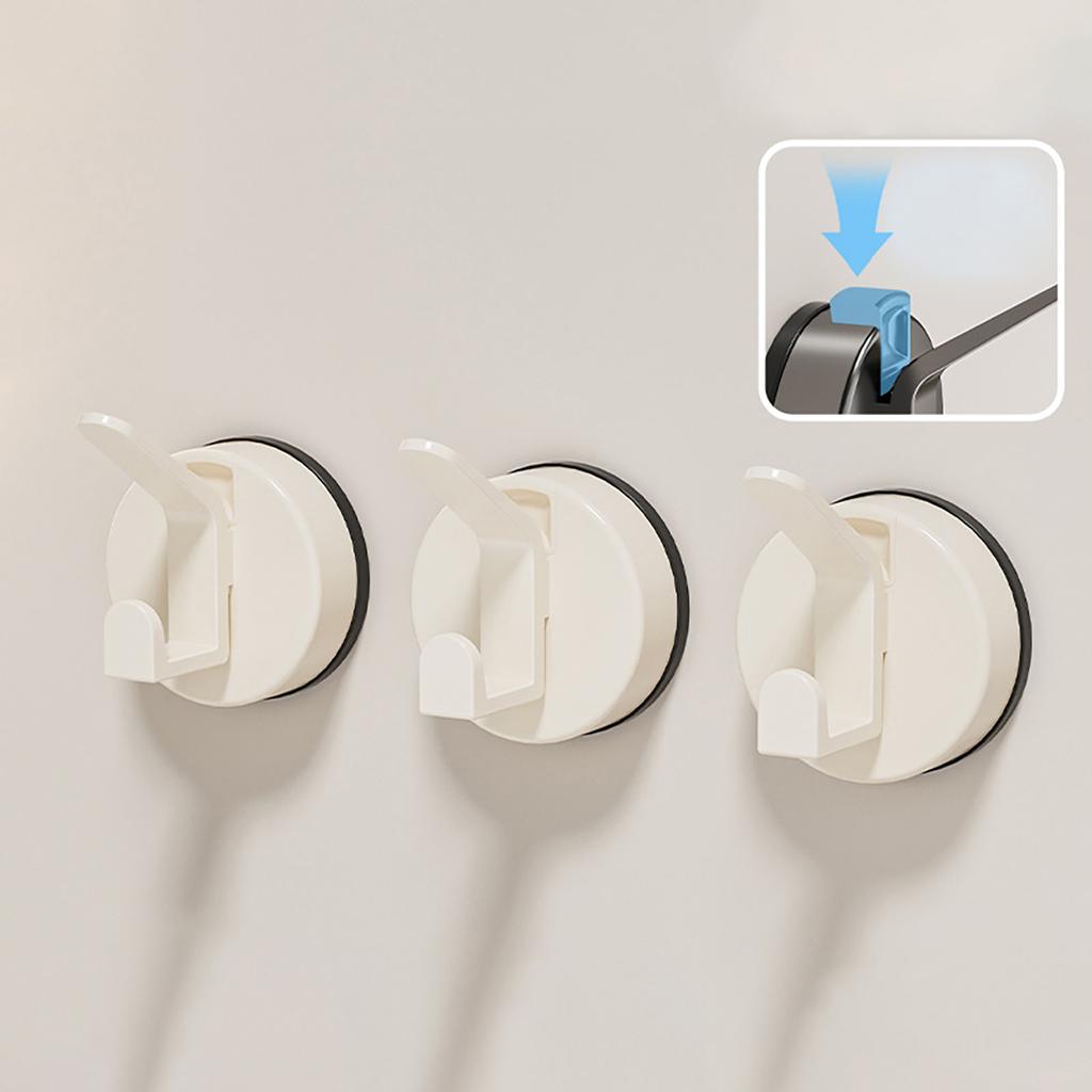 3pcs Suction Wall Hooks Heavy Duty Suction Hook Reusable Not Damage Wall Hook Set Long Service Hold for Towels & Clothes