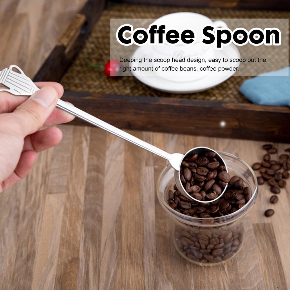 Stainless Steel Coffee Long Handle Measuring Mixing Stirring Spoon Tableware