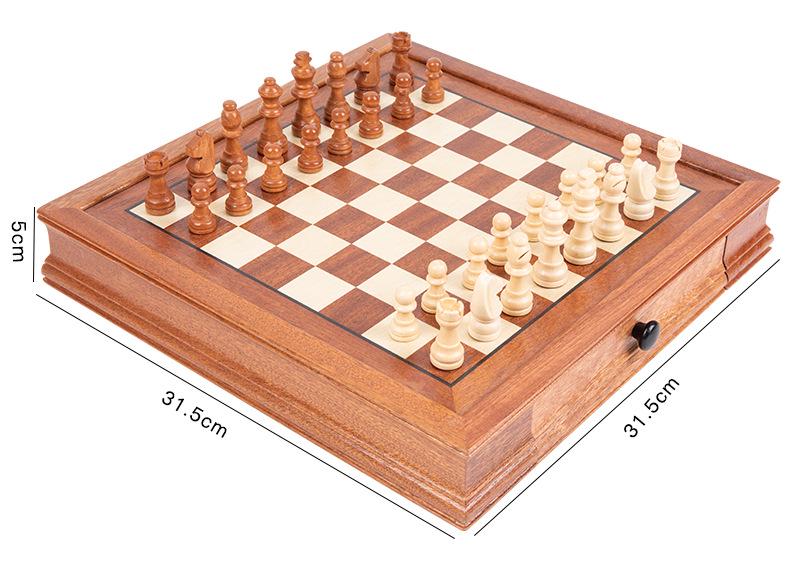 Wooden Magnetic Chess Set: Portable Folding Board Game for Kids & Adults, Perfect for Parent-Child Interaction