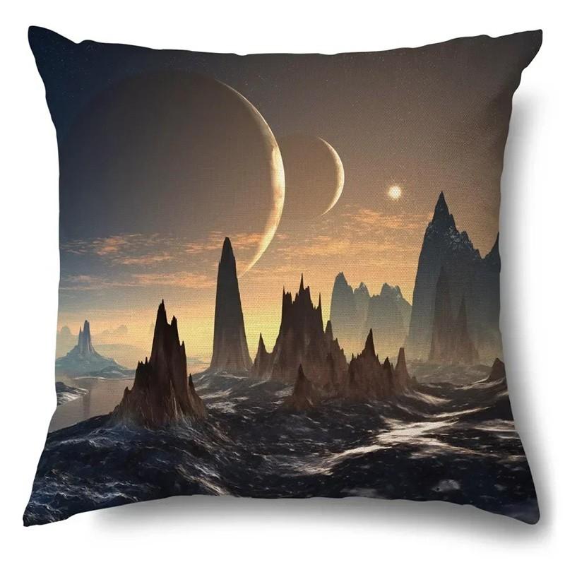Cosmic Landscape And Mysterious Planet Pillows Pattern Cushion Cover Suitable For Sofa Bedroom Car Pillow Cover