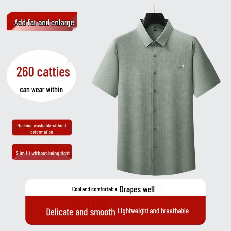 Dibinze Men s Plus Size Solid Short Sleeve Casual Shirt 4XL