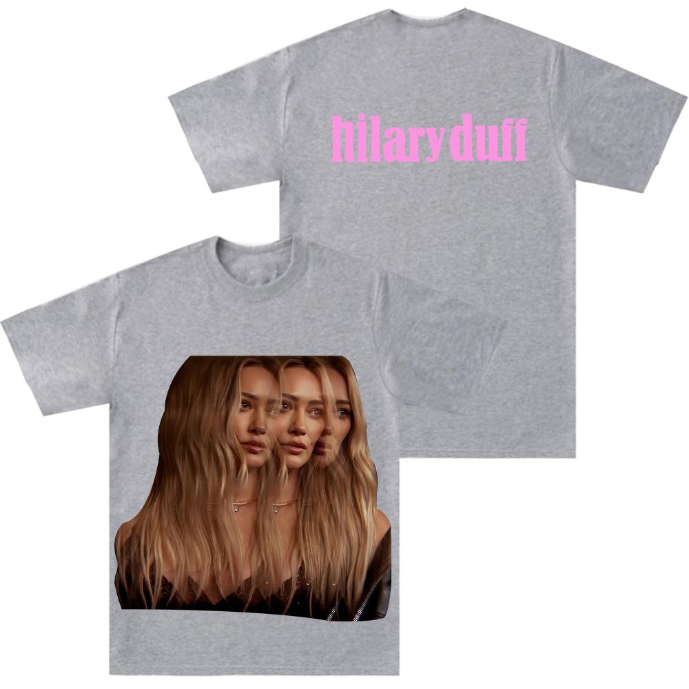 

Hilary Duff Mature Photo Tee ONeck Short Sleeve Fans Gift T Shirt WOMEN Unisex Cotton High Quality Tshirt Fashion Comfort Y2K Top 4XL