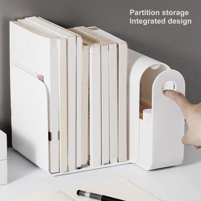 Étagère de présentation de livres multifonctionnelle, autonome, robuste, tiroir antidérapant, gain de place, support de bureau blanc, boîte de rangement, fournitures pour la maison