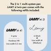 LAMY ST SILVER TWIN PENS - 2 in 1 multi-function pen with twist-on ballpoint and mechanical penci...