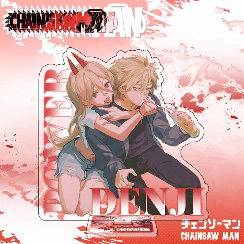 

15 см аниме бензопила, фигурка человека, подставка, модель Denji Pochita Makima Power Beam, ангел, акриловый стоячий знак, игрушки для фанатов 9