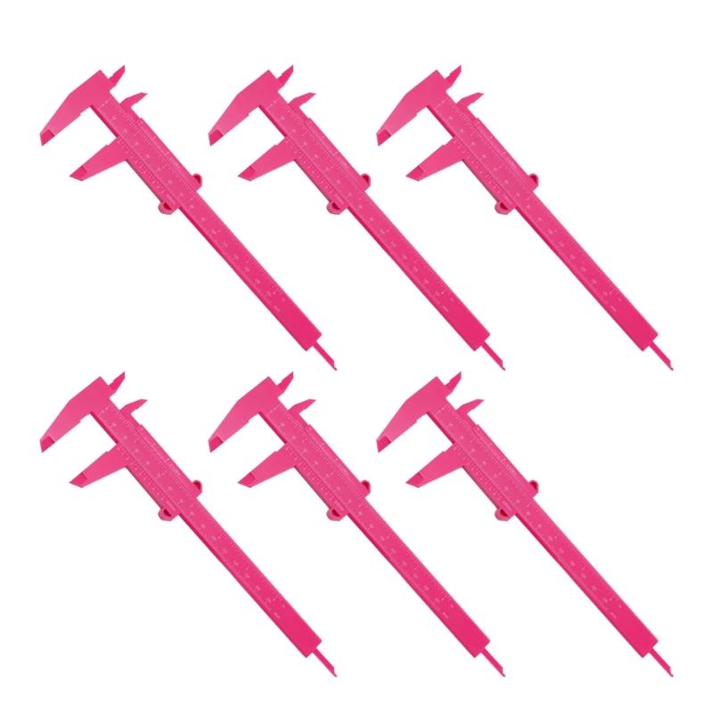 

6 шт. 150 мм штангенциркуль пластиковый штангенциркуль с двойной шкалой измерительный инструмент для столярных работ ювелирных изделий измерения розы красного