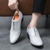 Men's Trendy High-Heeled Leather Shoes for Weddings and Banquets - Size 37, Zipper, Hairdresser Style