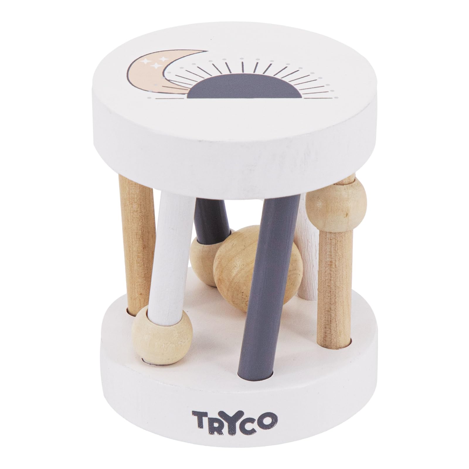

Edutē TRYCO Roller Rattle, Educational Wooden Toy for Babies 6 Months to 1 Year Old, Birthday Gift for Boys and Girls, Baby Shower Gift, 0-2 Year