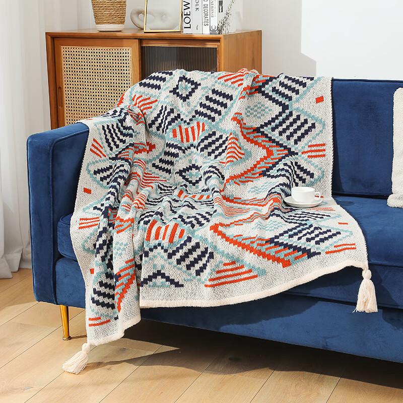 OEING Nordic Retro Knitted Throw Blanket