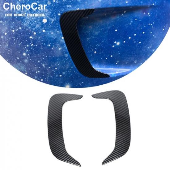 

For 2015-20 Dodge Charger Rear Bumper Side Fin Air Vent Outlet Trim Carbon Fiber