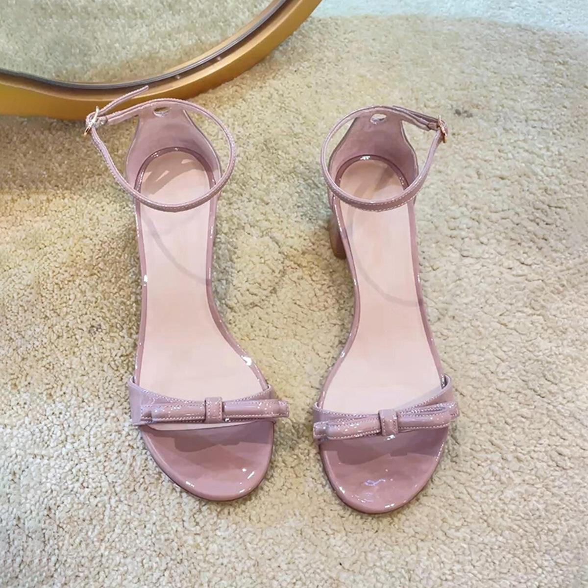 

Французский сказочный стиль красивые темпераментные сандалии женские с ремешком на щиколотке круглый носок бант открытый носок высокий каблук 40 светло-фиолетовый