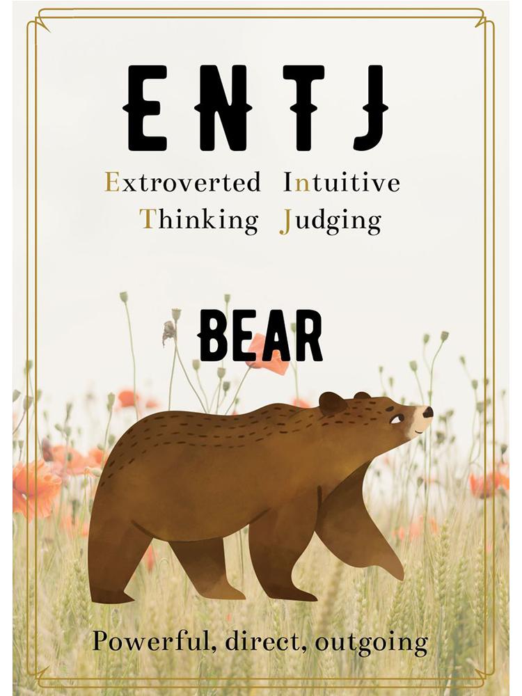 

16 особистостей ISFP ENTP ESFJ Плакати Картини на полотні Тварини Ведмідь Панда Лисиця Сурікат Nordic Wall Art Modern Kid Room Home Decor 21x30cm No Frame