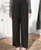 DEHEVE String Pintuck Wide Pants [Black]