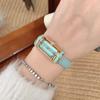 Ankola Red Belt Women'S Watch Macaron Long Oval Three-Dimensional Small Gold Bar Watch