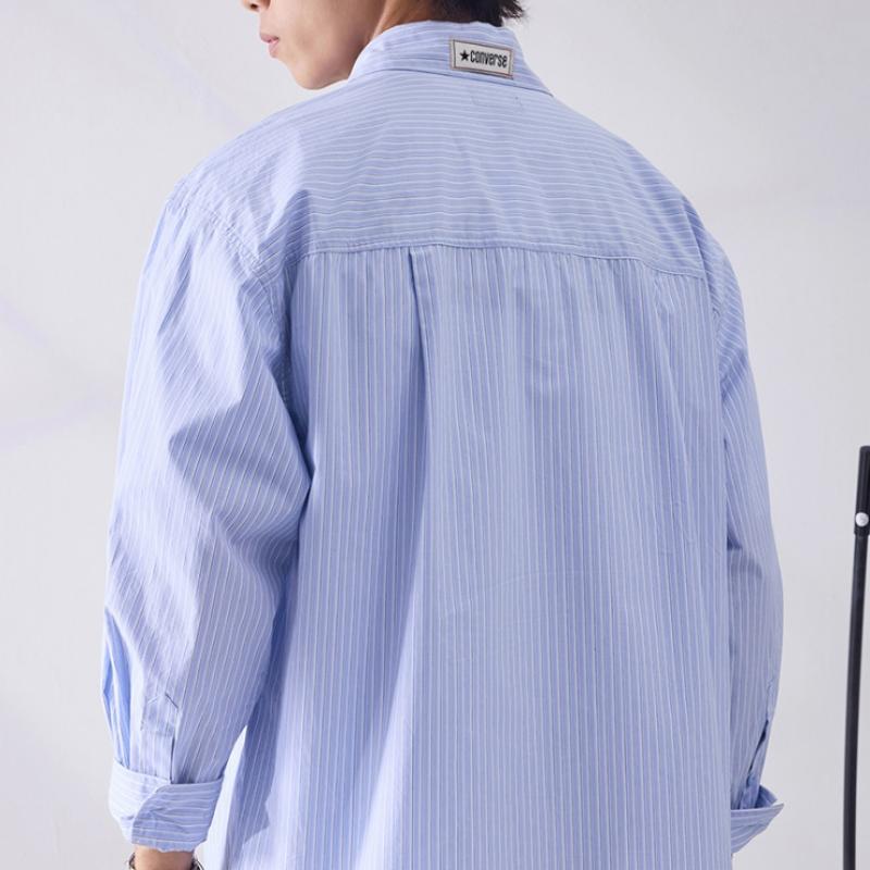 Converse Stripe Long Sleeve Woven Shirt Blue It Mcj402 Ufc