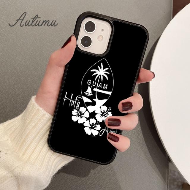Guam Flaggen Handyhülle für iPhone 11 12 13 14 Pro Max mini X XR XS SE 2020 5 6S 7 8 Plus Samsung Galaxy S21 S22 Hülle