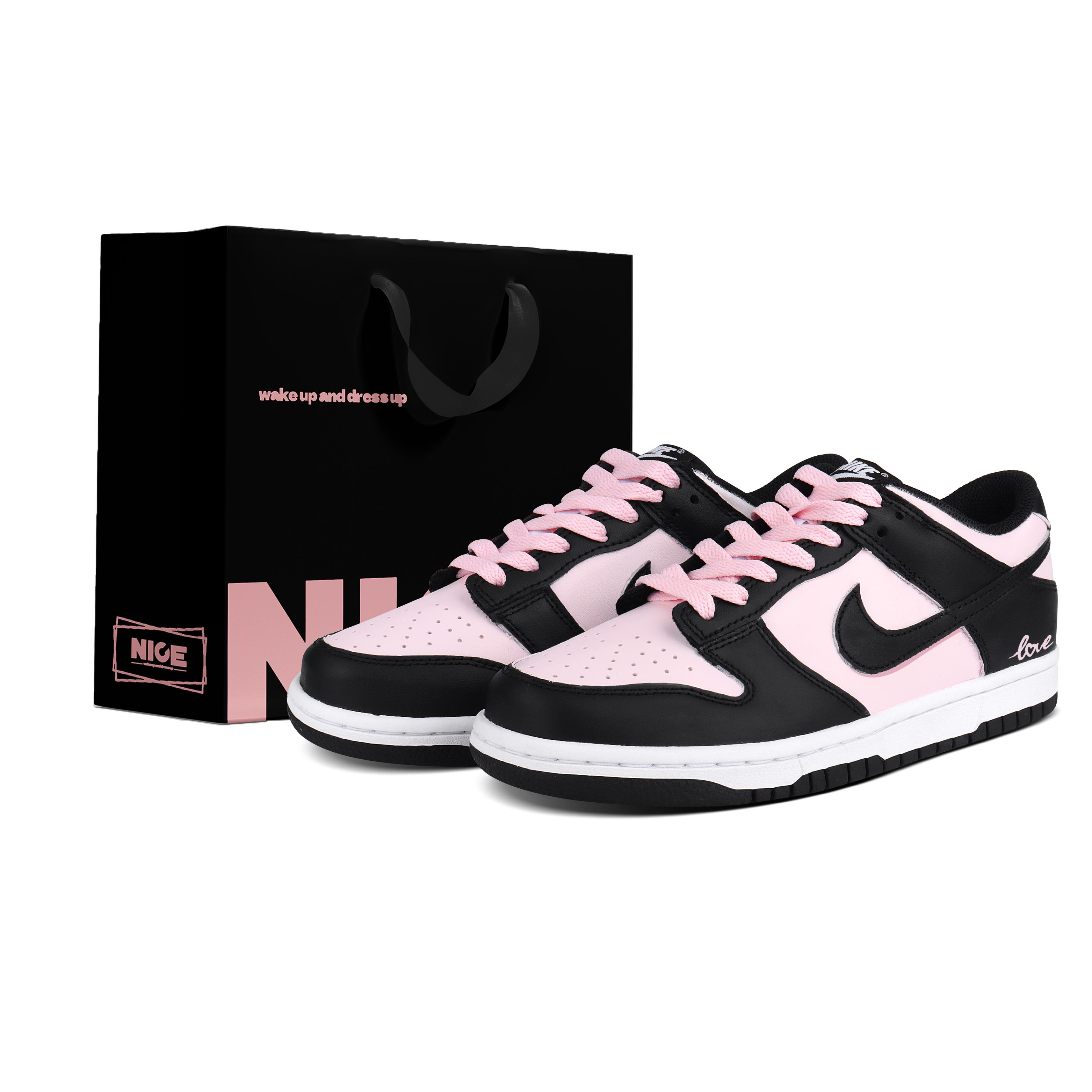 

Nike Dunk Slip Resistant Low top Skateboard Shoes Women s Black Pink DD1391-100(Team1545-LK) 36