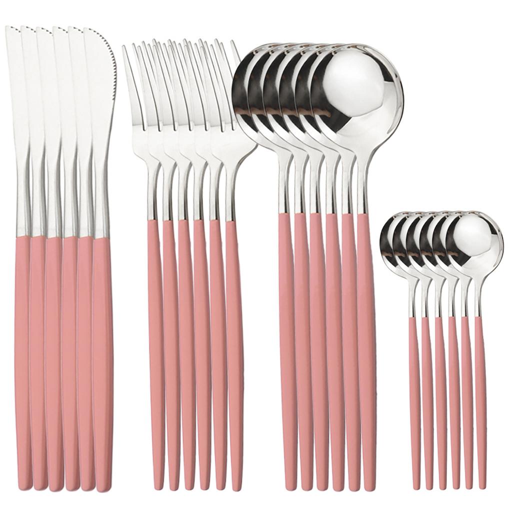 24-Piece Stainless Steel Western Steak Knife Set - Durable, Dishwasher Safe Home Kitchen Tableware Essentials
