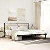 VidaXL Metal Bed Frames with Sonoma Oak Headboard 160x200 Cm, Double Bed, Bedroom Furniture, Bed 4007719