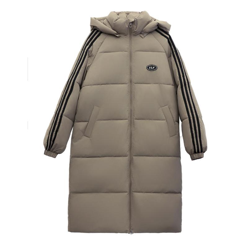 2025 new winter Korean version of loose mid-length down padded jacket, women's thickened padded jacket, over-the-knee cotton jacket, bread jacket