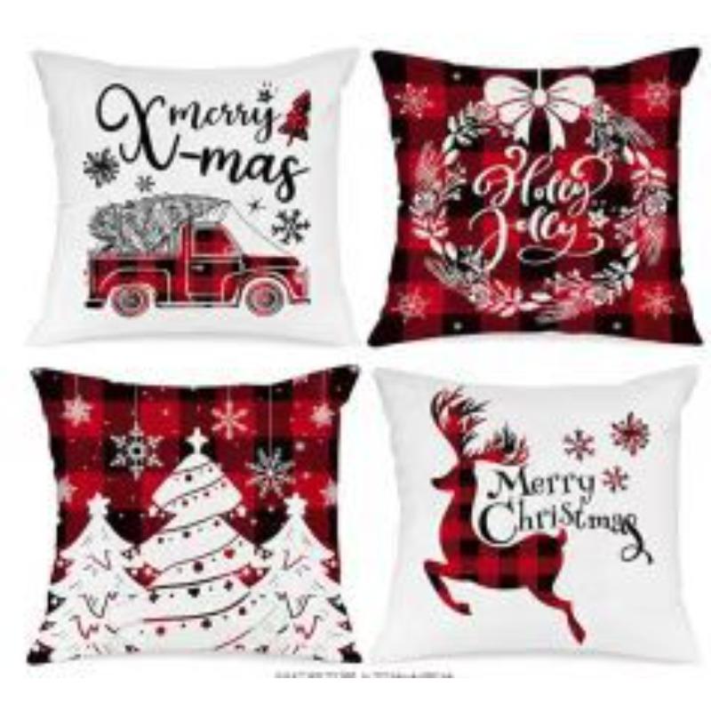 New Christmas Pillow 4 Combination Picture Pillow Cushion Pillowcase Home Office Pillowcase