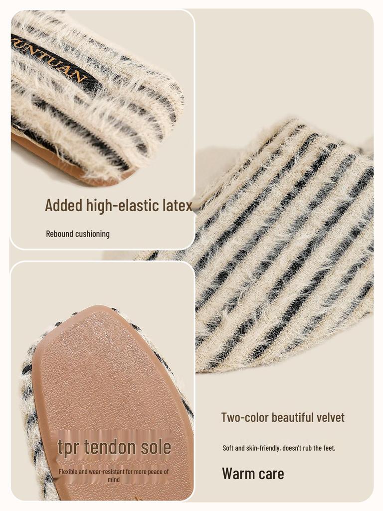 Cloud Group Flauschige Daunenpantoffeln aus Baumwolle mit Anti-Rutsch-Sohle für Damen & Herren - Herbst/Winter