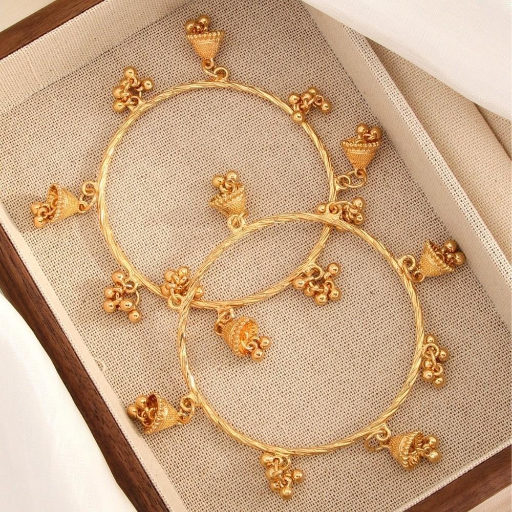 2pcs Zinc Zinc Alloy Bohemian Style Bracelets Elegant Multi-Drop Ornament Bangle Bell Charm Bracelet Daily