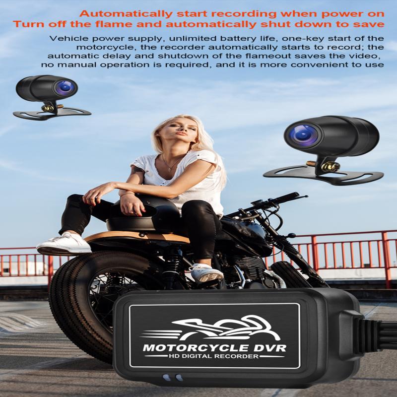 WIFI Motocyklová palubní kamera DVR Duální 1080P Přední a zadní Vodotěsná motocyklová kamera Podpora Přehrávání videozáznamů Záznamník