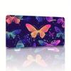 D Flat Vibrant Butterfly Aluminum License Plate Frame RustproofDecorative Metal Frame with Colorful Butterfly Design for Cars