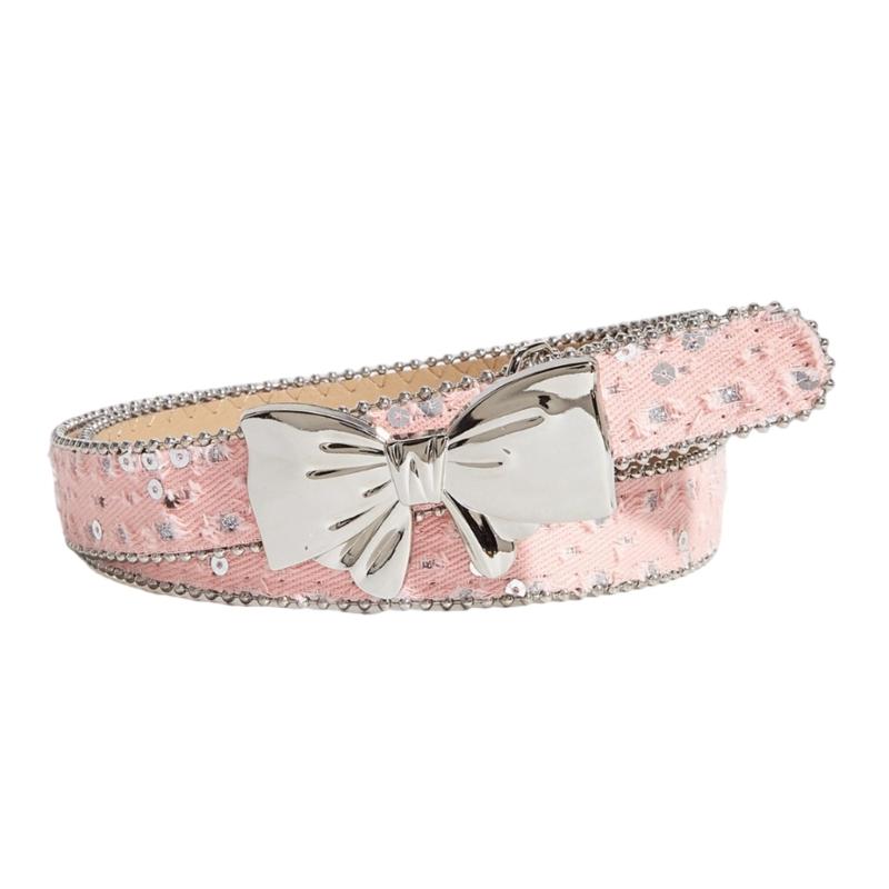 Elegant Bowknot Detachable Canvas Belt for Women Slide Clasp Waist Cincher Adjustable Waistband Thickened Fabric