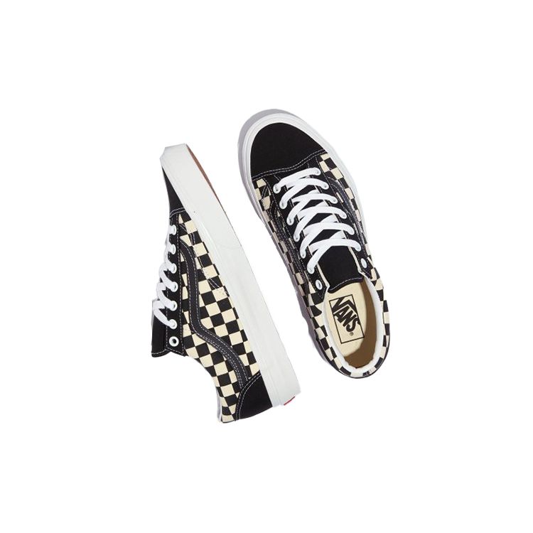 Vans Štýl 36 Čierne kockované Unisex tenisky Klasické-biele VN0A54F6XC8