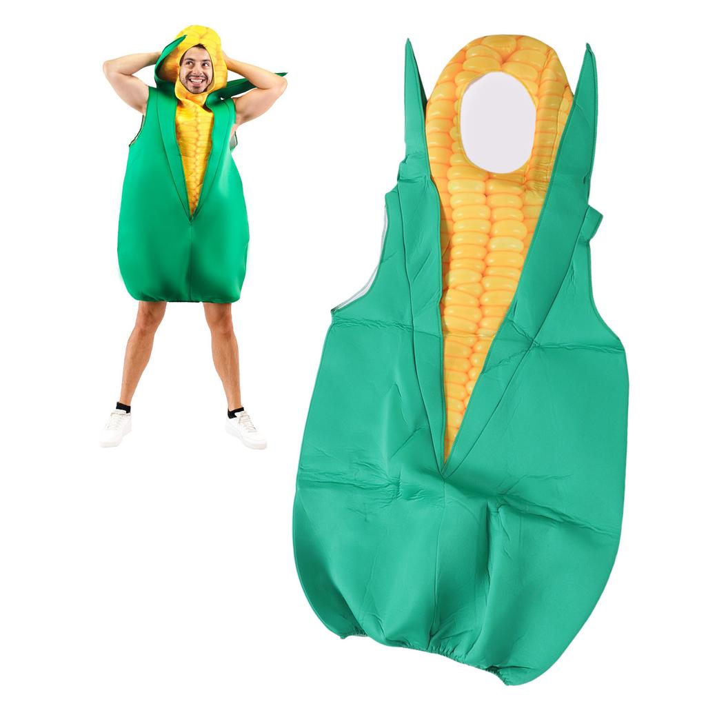 Corn Costume Funny Unisex Adult Food Costume with Open Face Arm Holes for Holiday Parties Dress Up Parties
