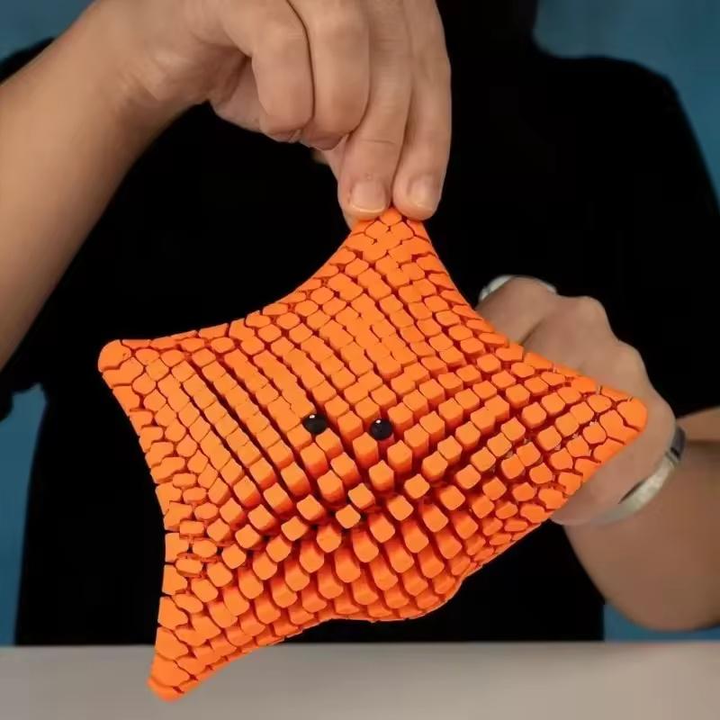 Fidget Toy Flexible Desk Decor 3D Printed Articulated Starfish Stress Relief Gift For Adults Visual Toys